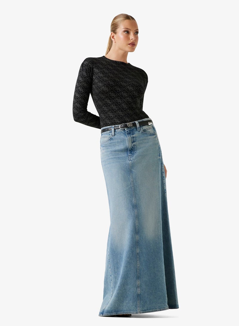 GUESS Long Sleeve Teodora Logo Bodysuit - Image 4